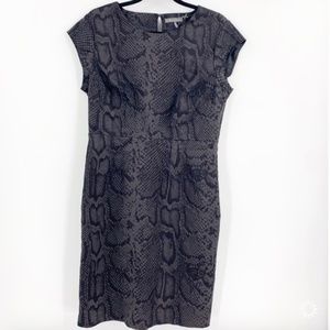 Kristin Davis Snakeskin Sleeveless Sheath Dress